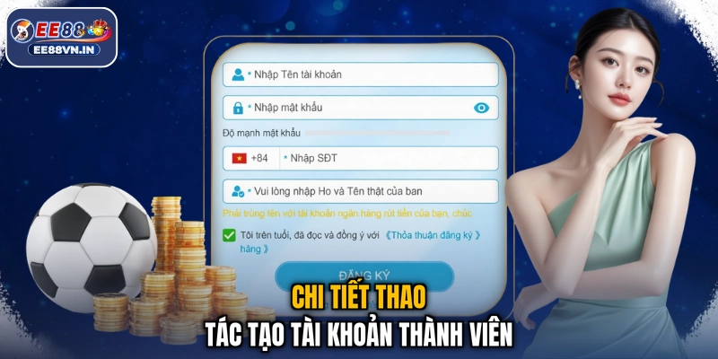 Chi tiết thao tác tạo tài khoản thành viên