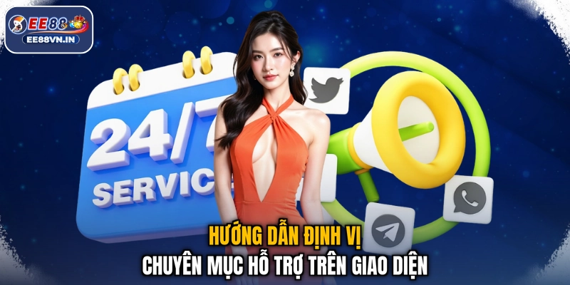 Hướng dẫn định vị chuyên mục hỗ trợ trên giao diện